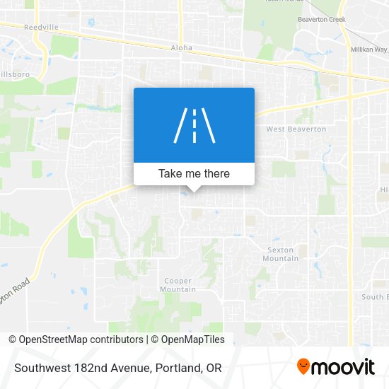 Southwest 182nd Avenue map