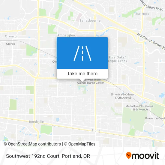 Southwest 192nd Court map