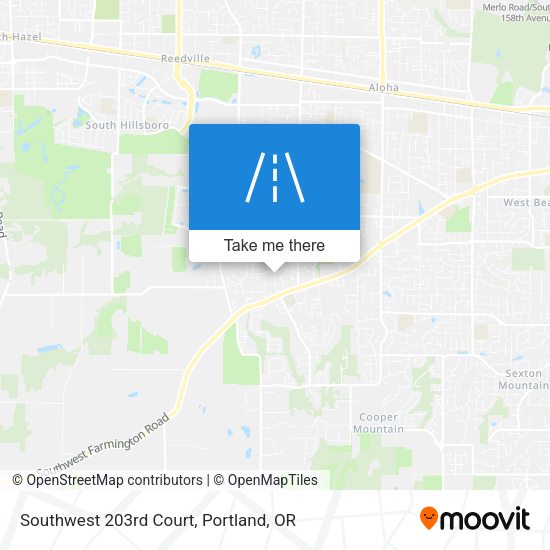 Southwest 203rd Court map