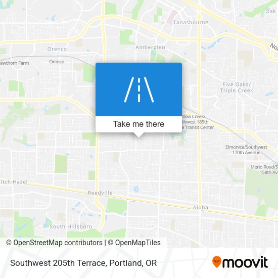 Southwest 205th Terrace map