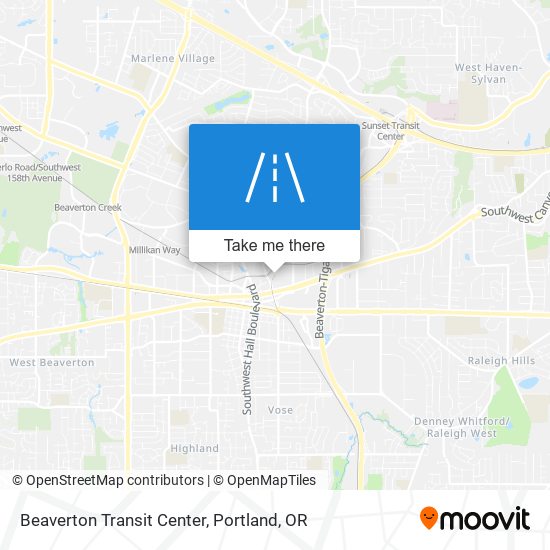 Beaverton Transit Center map