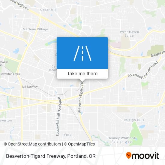 Beaverton-Tigard Freeway map