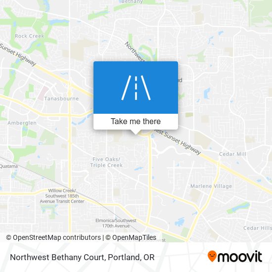 Northwest Bethany Court map