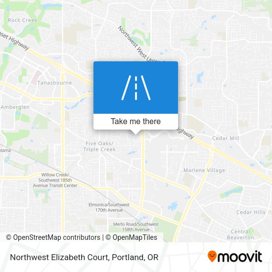 Northwest Elizabeth Court map