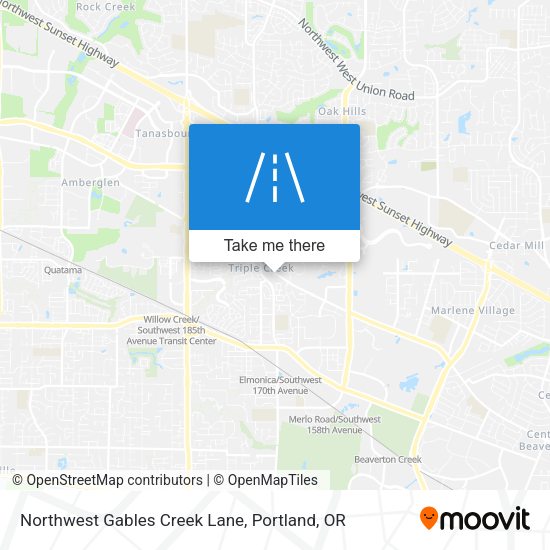 Northwest Gables Creek Lane map
