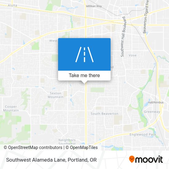 Southwest Alameda Lane map
