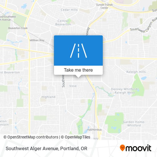 Southwest Alger Avenue map