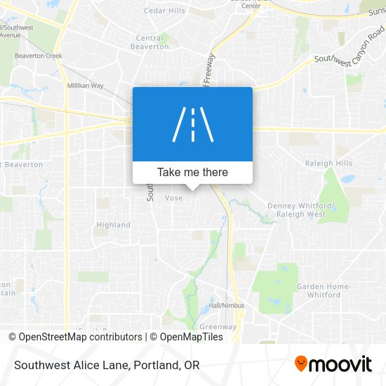 Mapa de Southwest Alice Lane