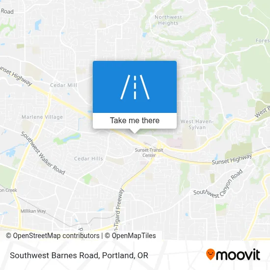 Southwest Barnes Road map