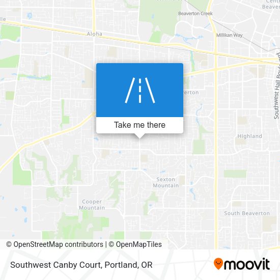 Southwest Canby Court map