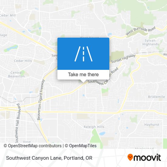 Mapa de Southwest Canyon Lane
