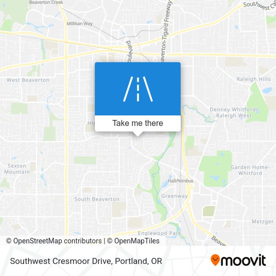 Southwest Cresmoor Drive map