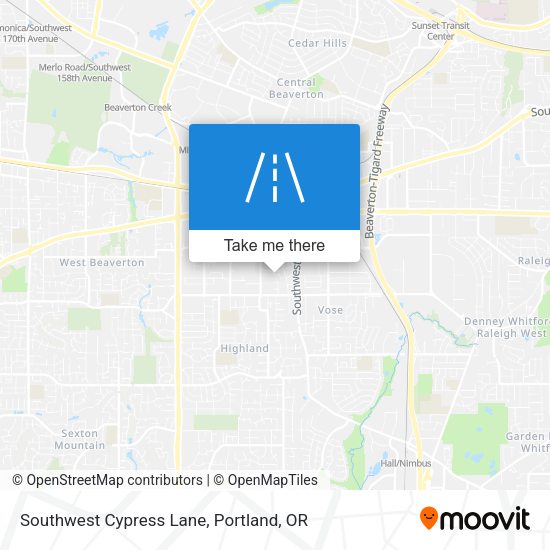 Southwest Cypress Lane map
