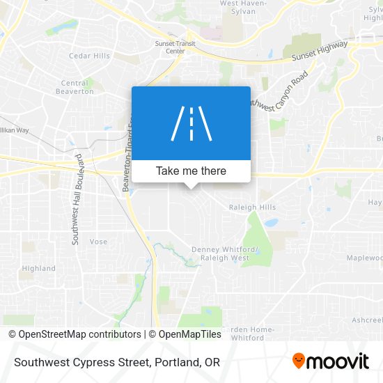 Southwest Cypress Street map