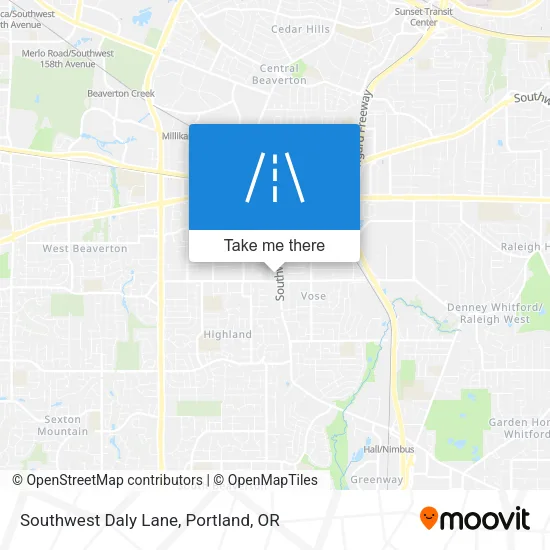 Southwest Daly Lane map