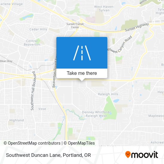 Southwest Duncan Lane map