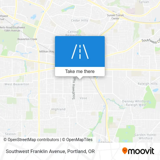 Southwest Franklin Avenue map