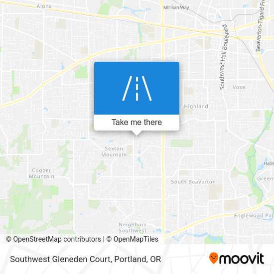 Southwest Gleneden Court map