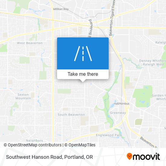 Southwest Hanson Road map