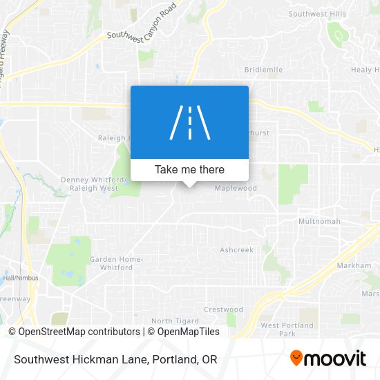 Southwest Hickman Lane map