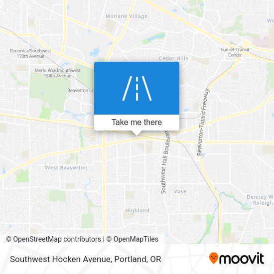 Southwest Hocken Avenue map
