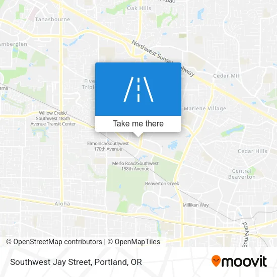 Southwest Jay Street map