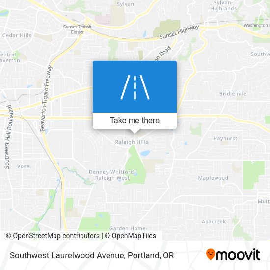 Mapa de Southwest Laurelwood Avenue