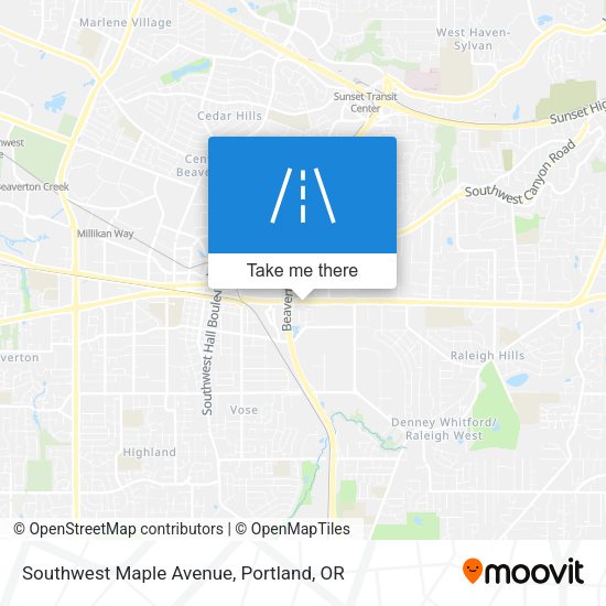 Southwest Maple Avenue map