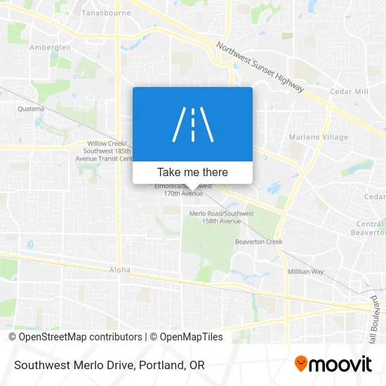 Southwest Merlo Drive map