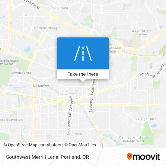 Southwest Merrill Lane map