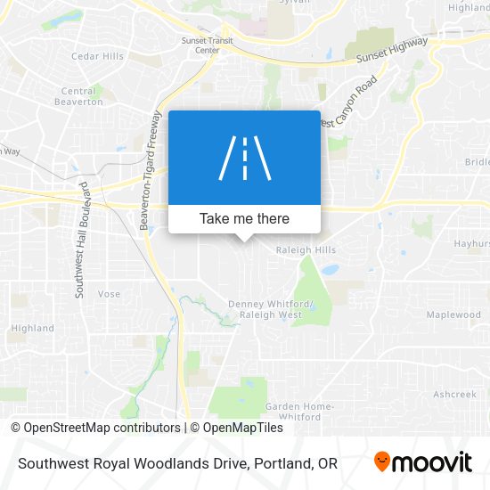 Mapa de Southwest Royal Woodlands Drive