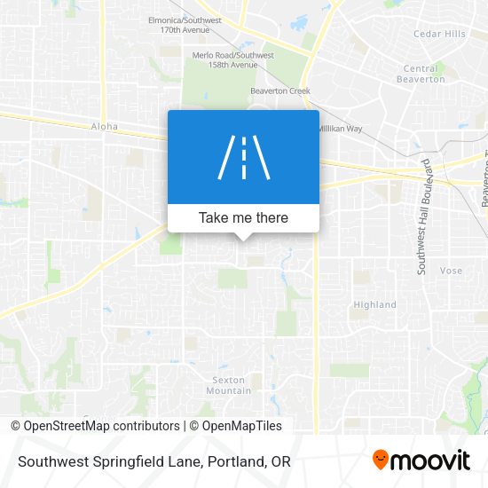 Southwest Springfield Lane map