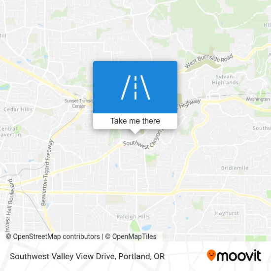 Southwest Valley View Drive map