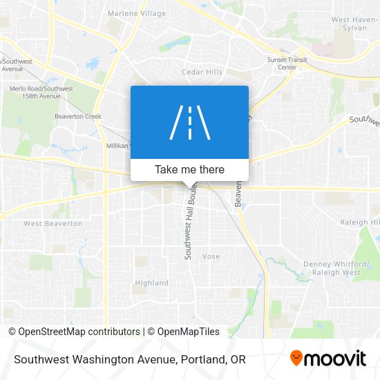 Southwest Washington Avenue map