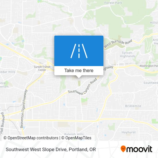 Southwest West Slope Drive map