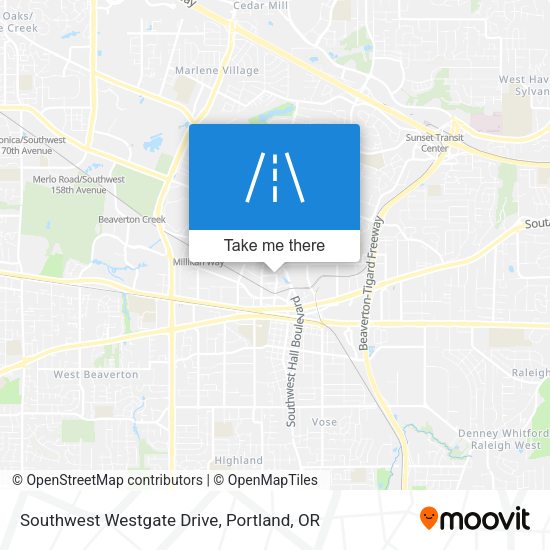 Mapa de Southwest Westgate Drive