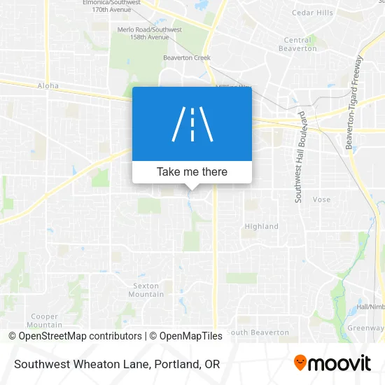 Southwest Wheaton Lane map