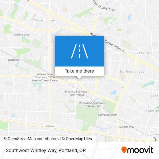 Southwest Whitley Way map