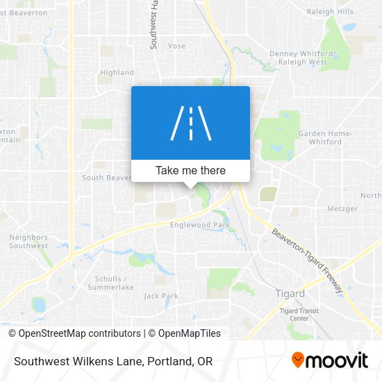 Southwest Wilkens Lane map