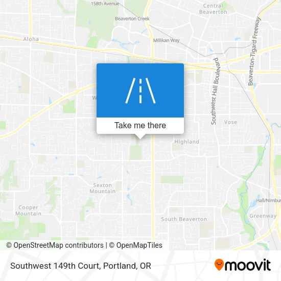 Southwest 149th Court map