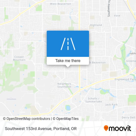 Southwest 153rd Avenue map