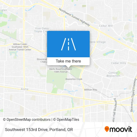 Southwest 153rd Drive map