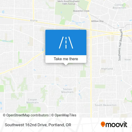 Southwest 162nd Drive map