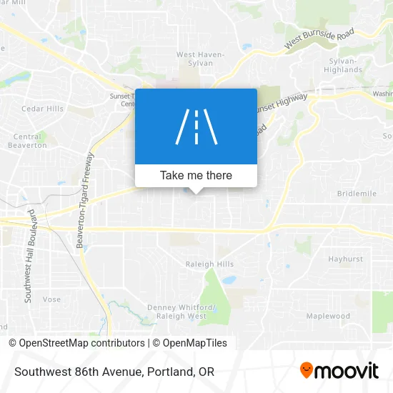 Southwest 86th Avenue map