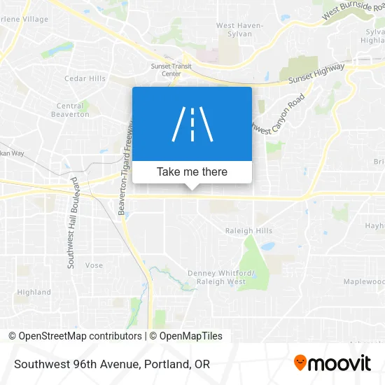 Southwest 96th Avenue map
