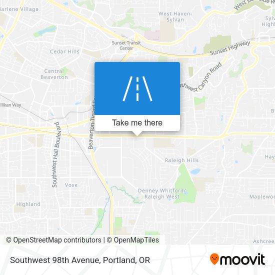 Mapa de Southwest 98th Avenue