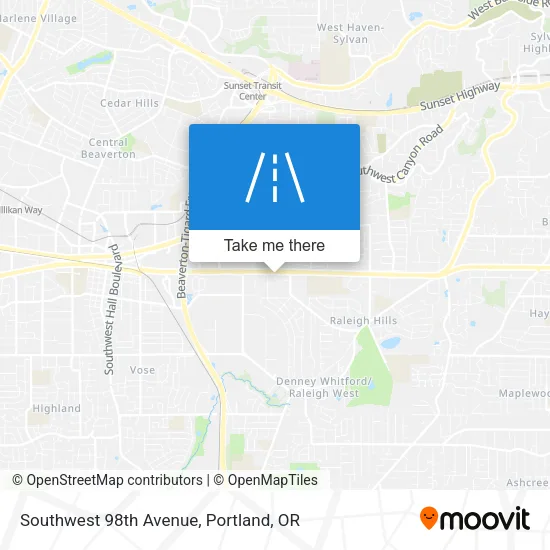 Southwest 98th Avenue map