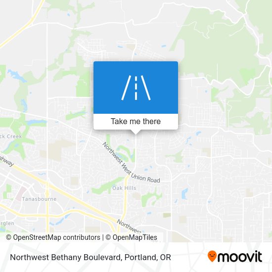 Northwest Bethany Boulevard map