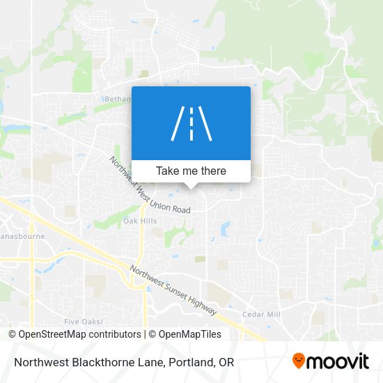 Northwest Blackthorne Lane map