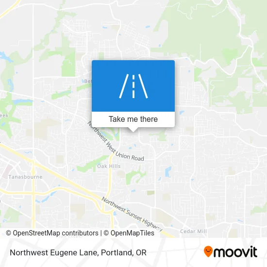 Northwest Eugene Lane map